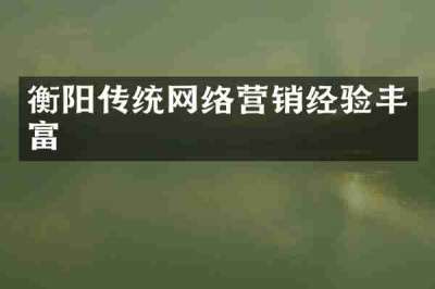 衡阳传统网络营销经验丰富