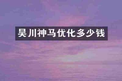 吴川神马优化多少钱
