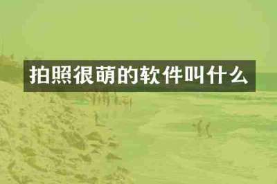 拍照很萌的软件叫什么