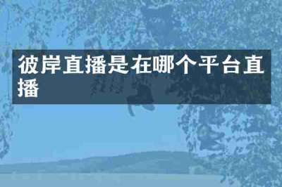彼岸直播是在哪个平台直播