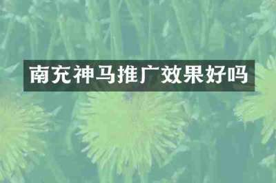 南充神马推广效果好吗
