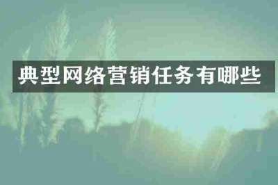 典型网络营销任务有哪些