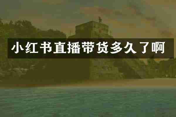 小红书直播带货多久了啊
