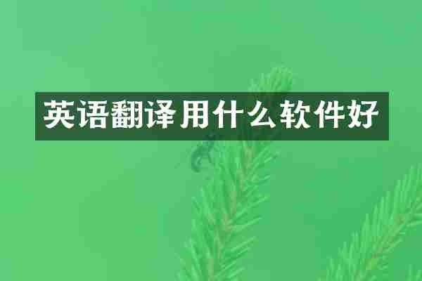 英语翻译用什么软件好