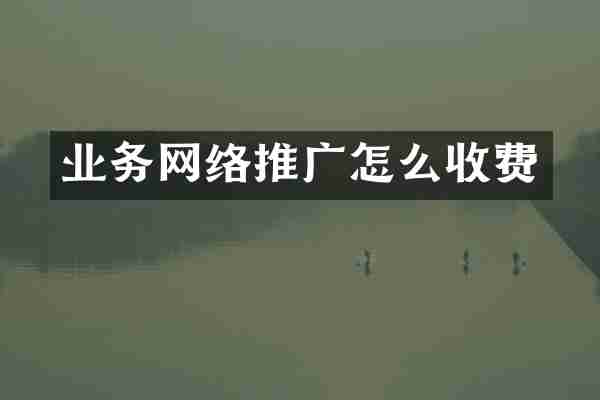 业务网络推广怎么收费