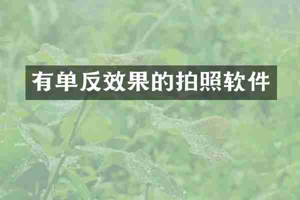 有单反效果的拍照软件