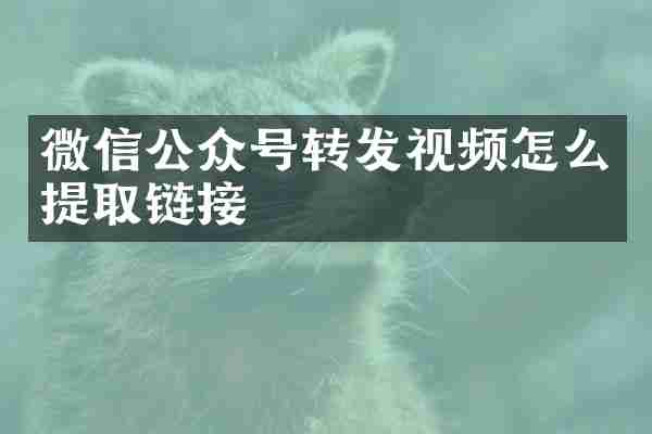 微信公众号转发视频怎么提取链接
