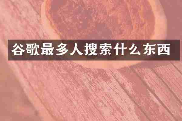 谷歌最多人搜索什么东西