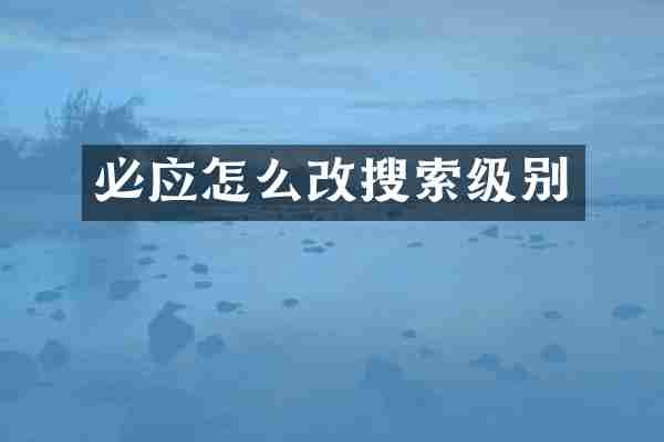 必应怎么改搜索级别