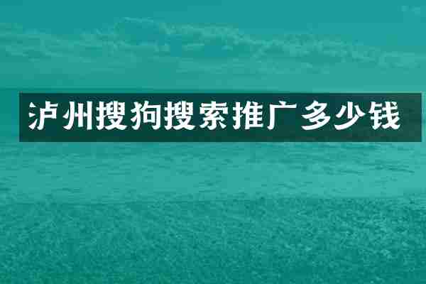 泸州搜狗搜索推广多少钱