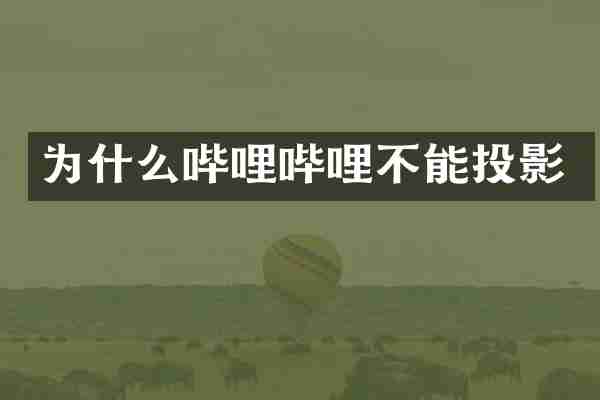 为什么哔哩哔哩不能投影
