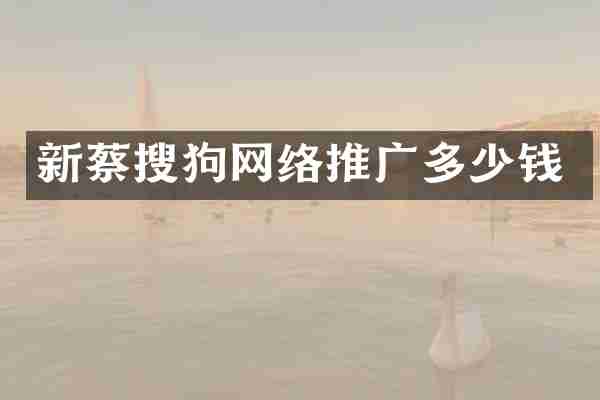 新蔡搜狗网络推广多少钱