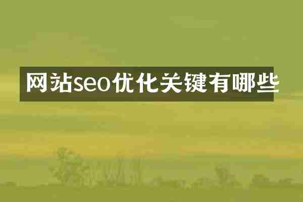 网站seo优化关键有哪些