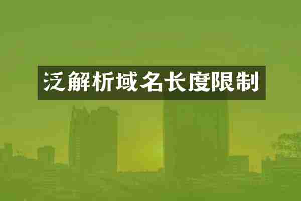 泛解析域名长度限制