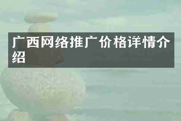 广西网络推广价格详情介绍