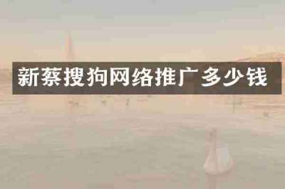 新蔡搜狗网络推广多少钱