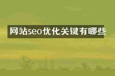网站seo优化关键有哪些
