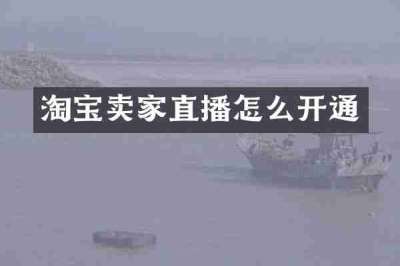 淘宝卖家直播怎么开通