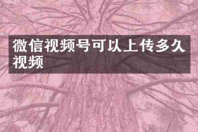 微信视频号可以上传多久视频