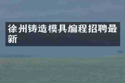 徐州铸造模具编程招聘最新