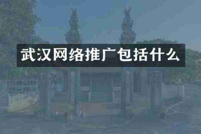 武汉网络推广包括什么