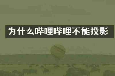 为什么哔哩哔哩不能投影