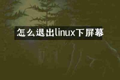怎么退出linux下屏幕