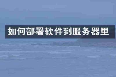 如何部署软件到服务器里