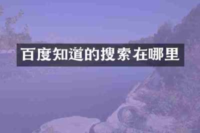 百度知道的搜索在哪里