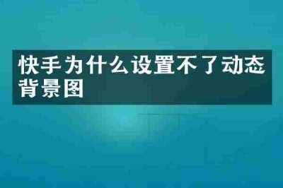 快手为什么设置不了动态背景图
