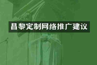 昌黎定制网络推广建议