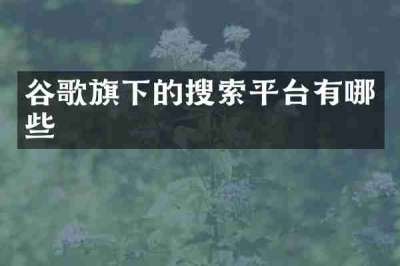 谷歌旗下的搜索平台有哪些