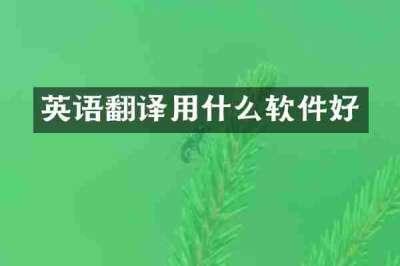 英语翻译用什么软件好