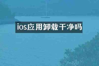 ios应用卸载干净吗
