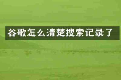 谷歌怎么清楚搜索记录了