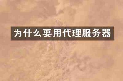 为什么要用代理服务器