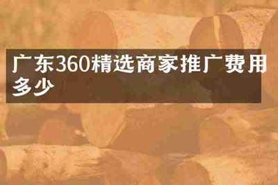 广东360精选商家推广费用多少