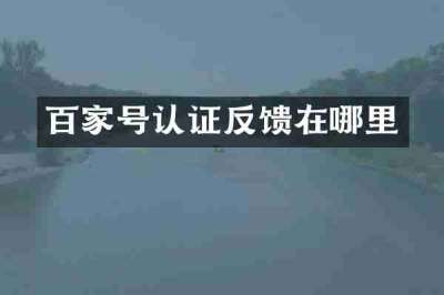 百家号认证反馈在哪里