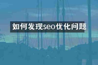如何发现seo优化问题