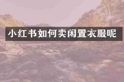 小红书如何卖闲置衣服呢
