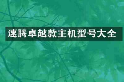 速腾卓越款主机型号大全