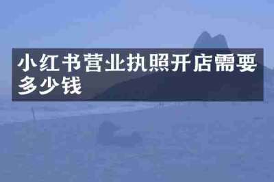小红书营业执照开店需要多少钱