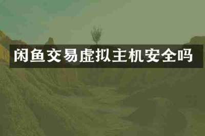 闲鱼交易虚拟主机安全吗