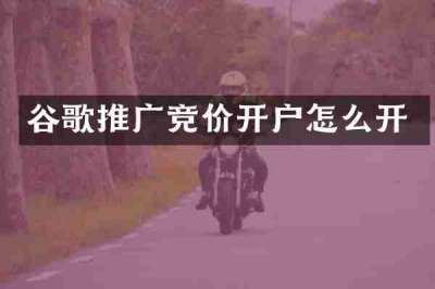 谷歌推广竞价开户怎么开