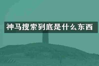 神马搜索到底是什么东西