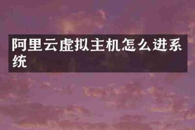 阿里云虚拟主机怎么进系统