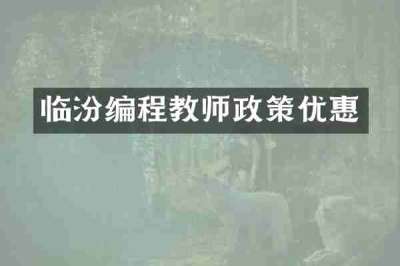 临汾编程教师政策优惠