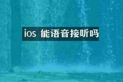 ios 能语音接听吗