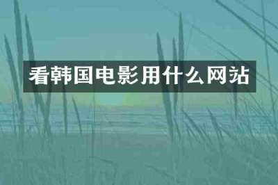 看韩国电影用什么网站