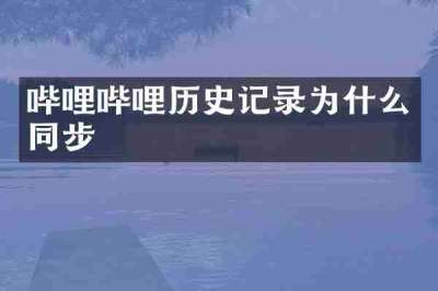 哔哩哔哩历史记录为什么同步